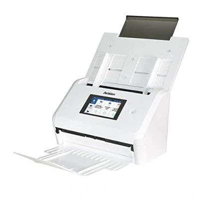 Abbildung von Avision AN335WL Stand Alone A4 Dokumenten Scanner mit Bildprozessor VM3 I 10 92cm (4 3) Touch Display 40ppm/80ipm 50 Seiten ADF USB 3.2 WLAN Ethernet Scan to ISIS/Twain Treiber Weiss