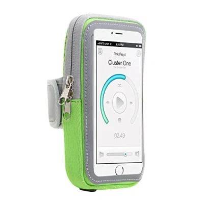 Abbildung von Sportarmband kompatibel für Huawei Mate 10 Lite / Pro 20 30 Armband Handy Halter Case Training, Laufen, Joggen und Fitness Dealbude24 Armtasche Groß Grün