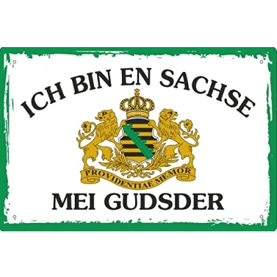 Abbildung von Geschenkeparadies 24 Deko Blechschild 20x30cm Ich Bin en Sachse MEI Gudsder