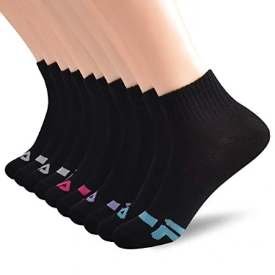 Abbildung von FILA Damen Knöchelsocken Quarter Socken, Schwarz, Einheitsgröße