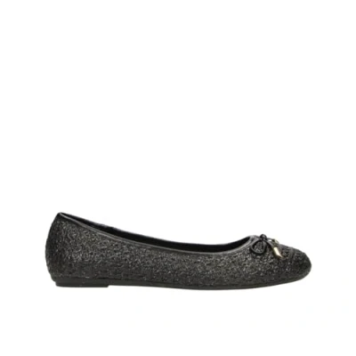 Abbildung von Fitters Damen Ballerinas Lisett in Farbe Black PU Raffia, Damenschuhe Übergröße große Damenschuhe, 42 EU Raffia