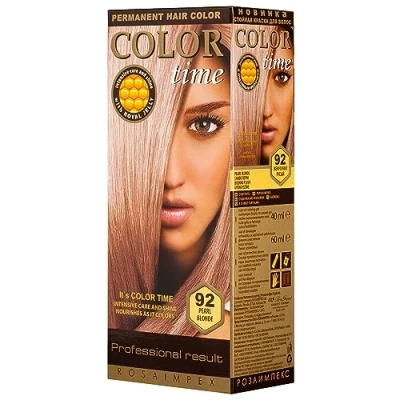 Abbildung von COLOR TIME Permanente Haarfarbe 92 Perlblond Angereichert mit Gelée Royale und Vitamin C Haarfärbung 100% Grauabdeckung 100 ml