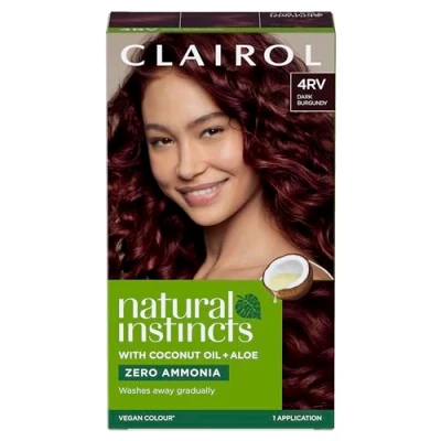Abbildung von Clairol Natural Instincts Haarfarbe, semi permanent, ohne Ammoniak, 4RV, dunkles Burgunderrot