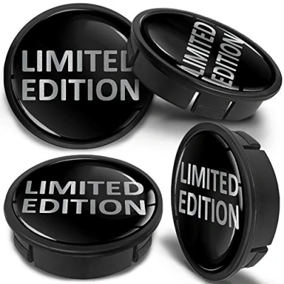 Abbildung von SkinoEu 4 x 60mm Universal Schwarz Silber Limited Edition Alufelgen Nabenkappen Felgen Kappen Felgendeckel Radkappen Radnabendeckel Nabendeckel Felgenkappen CX 27