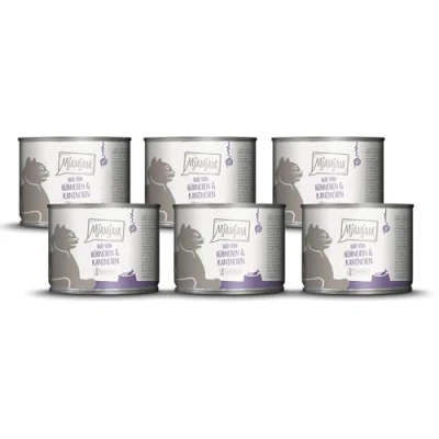 Abbildung von MjAMjAM Premium Nassfutter für Katzen DUO von saftigem Hühnchen &amp; Kaninchen an gedämpftem Kürbis, 6er Pack (6 x 200 g), getreidefrei mit extra viel Fleisch