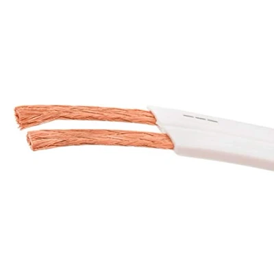 Abbildung von DCSk 20m 2x1,5mm² flaches Lautsprecherkabel weiß I flexibles OFC Kupferkabel für HiFi Audio Boxenkabel mit Isolierung PROflat 15