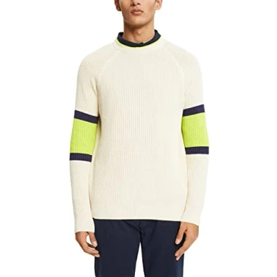 Abbildung von edc by Esprit MIT Streifendetails Strickpullover, Herren, Größe: XXL, Ice