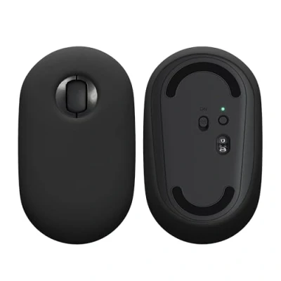 Abbildung von kwmobile Silikon Schutzhülle kompatibel mit Logitech Pebble Mouse Hülle PC Maus Cover aus softem Schwarz