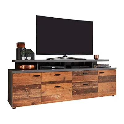 Abbildung von trendteam Media Board, TV Lowboard Sideboard Mediaschrank Fernsehschrank Braun 180x66x47cm
