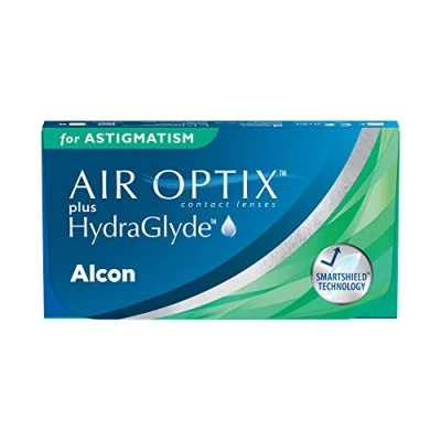 Abbildung von Air Optix plus HydraGlyde for Astigmatism Monatslinsen weich, 3 Stück / BC 8.7 mm DIA 14.5 CYL 1.25 ACHSE 20 +1.25 Dioptrien