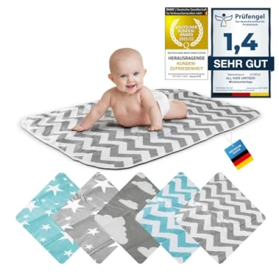 Abbildung von all Kids United Wickelauflage Wickelunterlage Baby Wickel Decke, atmungsaktive, waschbare Unterlage