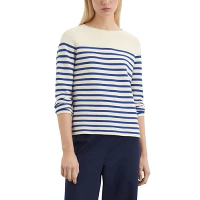 Abbildung von Marc O&#039;Polo Longsleeve BOAT NECK Striped Strickpullover, Damen, Größe: Large, Deep night blue