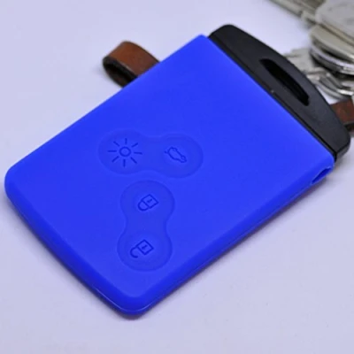 Abbildung von Soft Case Schutz Hülle Auto Schlüssel für Renault Captur Clio Grand Scenic ZOE Schlüsselkarte Remote/Farbe: Dunkelblau