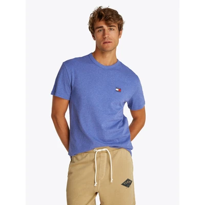 Abbildung von Tommy Jeans Badge TEE Tshirt basic, Herren, Größe: 52, Tempo blue htr melange