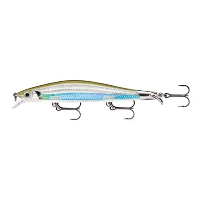 Abbildung von Rapala Unisex Adult Ripstop Angelköder Angelzubehör mit Zweiteiliger Tauchschaufel Süßwasser Spinnköder Lauftiefe 1,3 1,6m Fischköder 12cm, 14g Hergestellt in Estland Moss Back Shiner