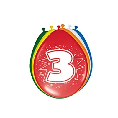 Abbildung von Luftballons Zahl 3 8 Stücke