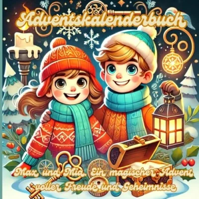 Abbildung von Max und Mia: Ein magischer Advent voller Freude Geheimnisse: 24 magische Geschichten Ausmalbilder, die den wahren Zauber der Weihnachtszeit enthüllen