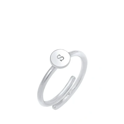 Abbildung von Elli Ring Damen Buchstabe S Plättchen Verstellbar Basic in 925 Sterling Silber