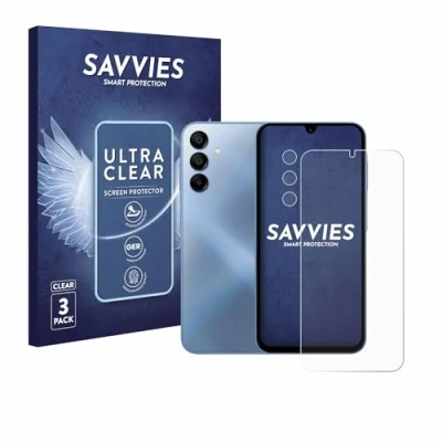 Abbildung von Savvies 6 Stück Schutzfolie für Samsung Galaxy A15 (Display+Kamera) Displayschutz Folie Ultra Transparent