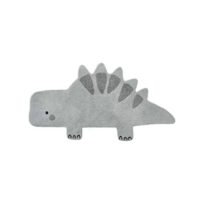 Abbildung von Vertbaudet Kinderzimmer Teppich „Kleiner Dino“ graugrün ONE Size