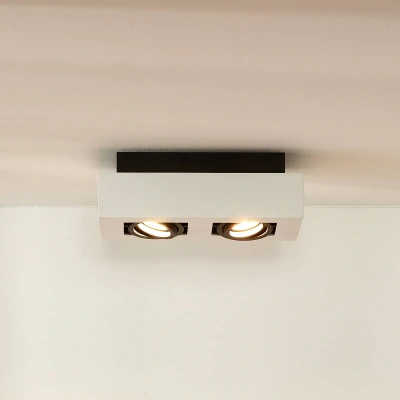 Abbildung von LUCIDE XIRAX Deckenstrahler LED Dim to warm GU10 2x5W 2200K/3000K Weiß