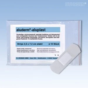 Abbildung von Söhngen Wundpflaster aluderm aluplast stabil Strips 2,5x7,2cm VE=10 St