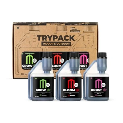 Abbildung von UP NUTRIENTS Trypack Dünger Grow, Bloom &amp; Boost 250 ml 100% Organischer für Innen Außenanbau Bewurzelung, Wachstum und Blütendichte Blüten Pflanzenstimulator