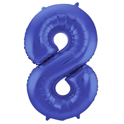 Abbildung von Ballonfolie 8 Matt Blau 86 cm