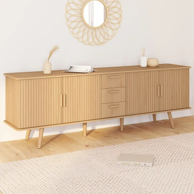Abbildung von Buffet 180 cm JULIETTE XXL 4 portes effet lattes et 3 tiroirs IDMarket