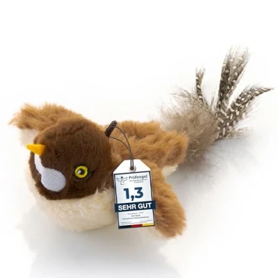 Abbildung von PetTec® Interaktives Katzenspielzeug Elektrisch [DAS ORIGINAL] Selbstbeschäftigung mini Spatz beweglich mit Katzenminze Interactive Cat Toy Automatische Katzen Spielsachen