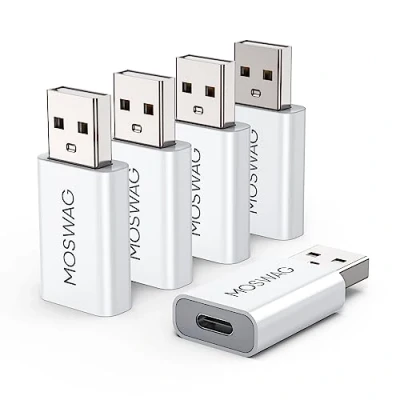 Abbildung von MOSWAG USB C Buchse zu Stecker Adapter, Adapter kompatibel mit Apple MagSafe Ladegerät, Watch Series Ultra/8/7/se, iMac, MacBook Pro, MacBook, Laptops, PC, Computer und mehr