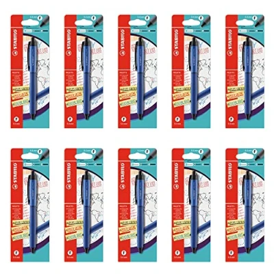 Abbildung von Tintenroller mit Druckmechanik STABILO PALETTE Strichbreite F (0,4 mm) 10x Einzelstift blau