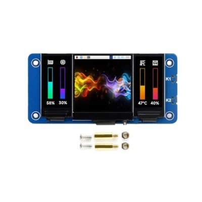 Abbildung von Dreifach LCD HAT für Raspberry Pi Zero W/Zero 2 WH/2B/3B/3B+/4B, Integrierter 1.3 Zoll IPS Hauptbildschirm, Zwei 0.96 Sekundärbildschirme, 2X Benutzerdefinierte Tasten