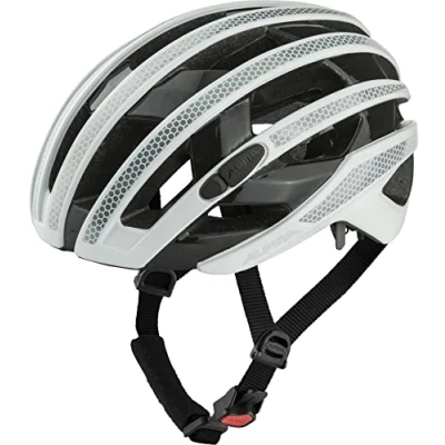 Abbildung von ALPINA RAVEL REFLECTIVE Reflektierender, Optimal Sichtbarer &amp; Sicherer Gravel Fahrradhelm Mit Optionalen LED Licht Für Erwachsene, white gloss, 51 56 cm