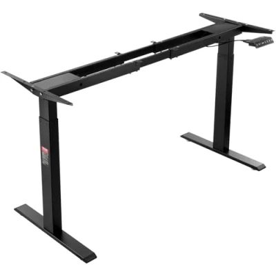 Abbildung von VEVOR Schreibtisch Gestell mit Doppelmotor, einstellbare Höhe von 70 117 cm und Länge 110 178 cm, elektrisches Tischgestell, ergonomische DIY Arbeitsplatzbasis (nur schwarzer Rahmen)