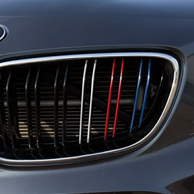 Abbildung von Motoking Nierenaufkleber Standard DOPPELNIEREN Grill 48 teiliges Autoaufkleberset, 4 Farben im Set (Dunkelblau, Rot, Weiß, Hellblau)