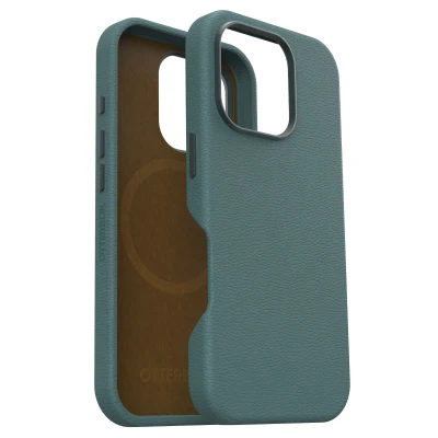 Abbildung von Apple iPhone 16 Pro Hülle MagSafe Kunstleder OtterBox Hard Case/Backcover Handyhülle Grün Shockproof/Stoßfest