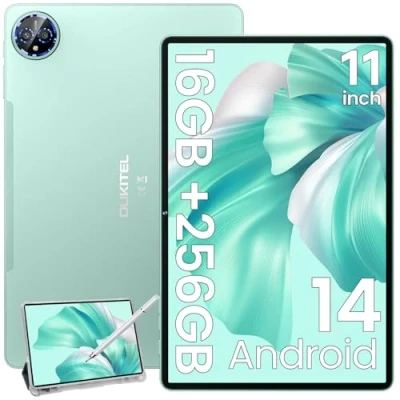 Abbildung von OUKITEL OT12 Tablet Android 14 2K 11 Zoll mit Stift, 16(4+12) GB RAM +256GB ROM (1TB TF) Gaming Tablet, 8000mAh Akku SIM Karte, Octa Core Tablets, 13MP Kamera/4G LTE/5G WiFi/TÜV/GPS