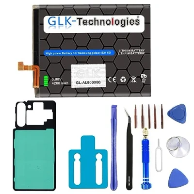 Abbildung von GLK Technologies® High Power Ersatzakku kompatibel mit Samsung Galaxy S21 5G SM G991B EB BG991ABY Battery accu 4200mAh Akku inkl. Profi Werkzeug Set Kit NUE