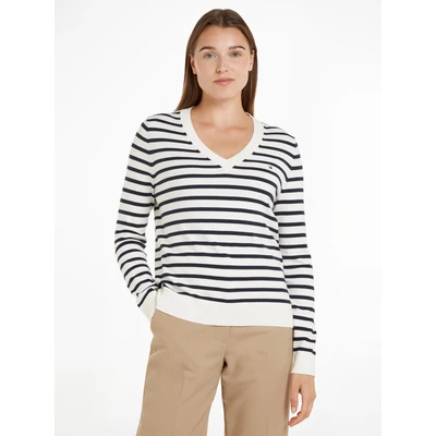 Abbildung von Tommy Hilfiger Stitch Strickpullover Ivory petal/desert sky, Damen, Größe: Small, sky
