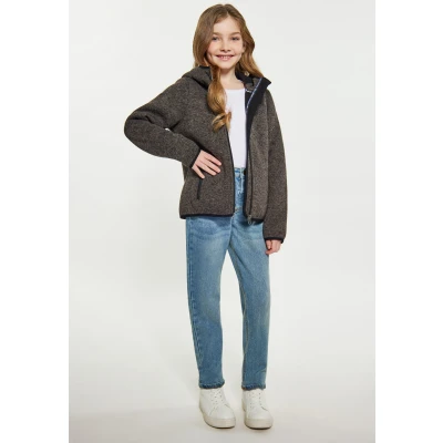Abbildung von Mädchen Strickfleece Blouson Schmuddelwedda 116 / Grau Melange 100% Recyceltes Polyester