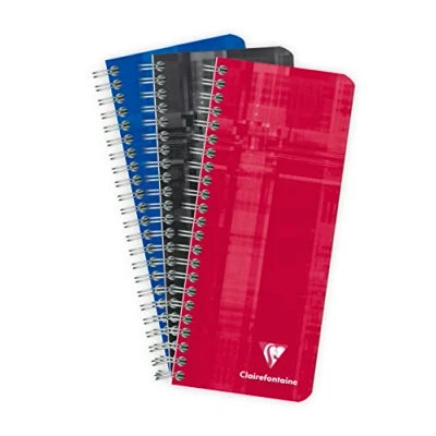 Abbildung von Clairefontaine 8672C Notizheft (kariert mit Spirale, 8,5 x 20 cm, 90 Blatt) 1 Stück zufällig farbig sortiert