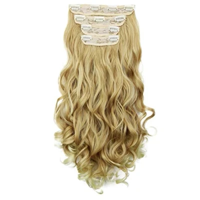 Abbildung von CAISHA XXL 45cm 4 Teile Set CLIP IN EXTENSIONS Haarverlängerung Haarteil Voluminös Gewellt Hellblond Mix CES306 1