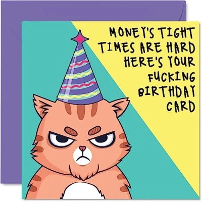 Abbildung von Unhöfliche Geburtstagskarten für Männer und Frauen &quot;Appy Effin&quot; Geburtstag Witz Happy Birthday Karte Vater, Mutter, Bruder, Schwester, Sohn, Tochter, beste Freundin, Arbeitskollegen, 145 mm x mm, lustige Geburtstagsgrußkarten