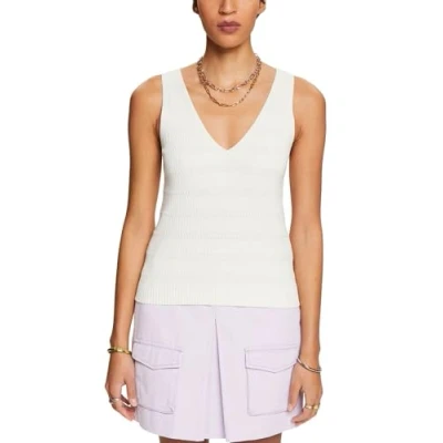 Abbildung von Esprit MIT Vausschnitt Top, Damen, Größe: Large, Off white