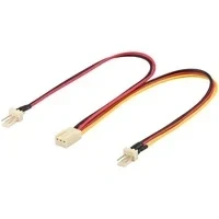 Abbildung von Goobay 93880 PC Lüfter Y Stromkabel, 3 Pin Stecker/Buchse 2x Stecker (3 Pin) &gt; Buchse Pin), , 0.22m Kabellänge, 1 Stück