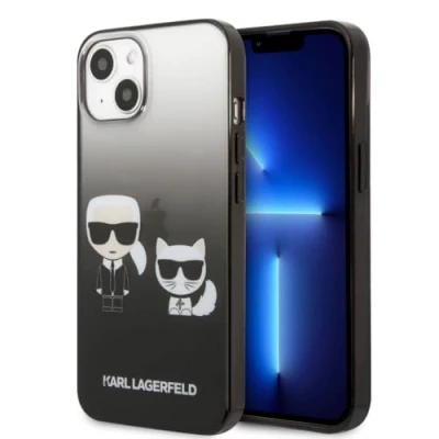 Abbildung von Karl Lagerfeld Gradient Ikonik &amp; Choupette iPhone 14 Plus Hülle (Schwarz)