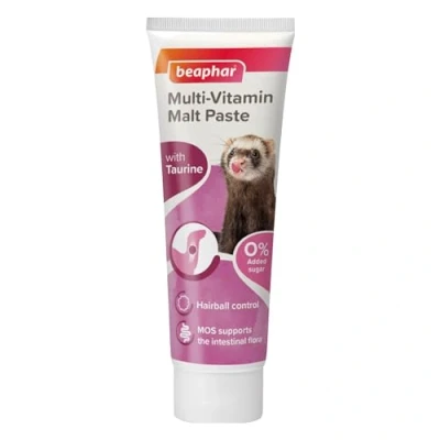 Abbildung von Beaphar Multi Vitamin Malt Paste, Frettchen, Paste (Substanz), Haut &amp; Haarkleid, B1, B12, B2, B6, B9 (Folsäure), E, H..., Kalzium, Phosphorus, Natrium, Röhre