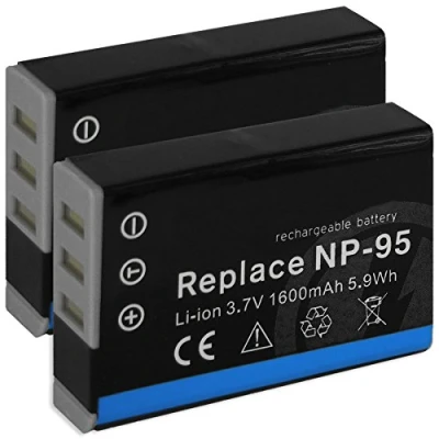 Abbildung von 2X Ersatz Akkus für Fuji NP 95 / Fujifilm Finepix Real3D W1, X30, X70, X100(S/T), X S1... Ricoh GXR... s. Liste
