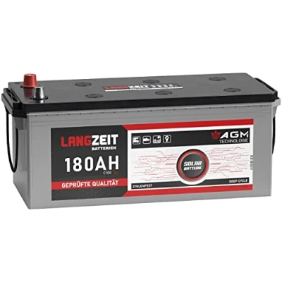 Abbildung von LANGZEIT AGM Batterie 180Ah 12V Solarbatterie Wohnmobil Bootsbatterie Mover Deep Cycle zyklenfest wartungsfrei ersetzt 160Ah 170Ah